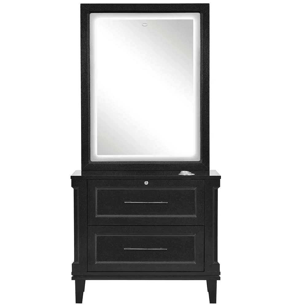 Fairview LED Lighted Styling Station Meteor Black DIR - Styling Stations