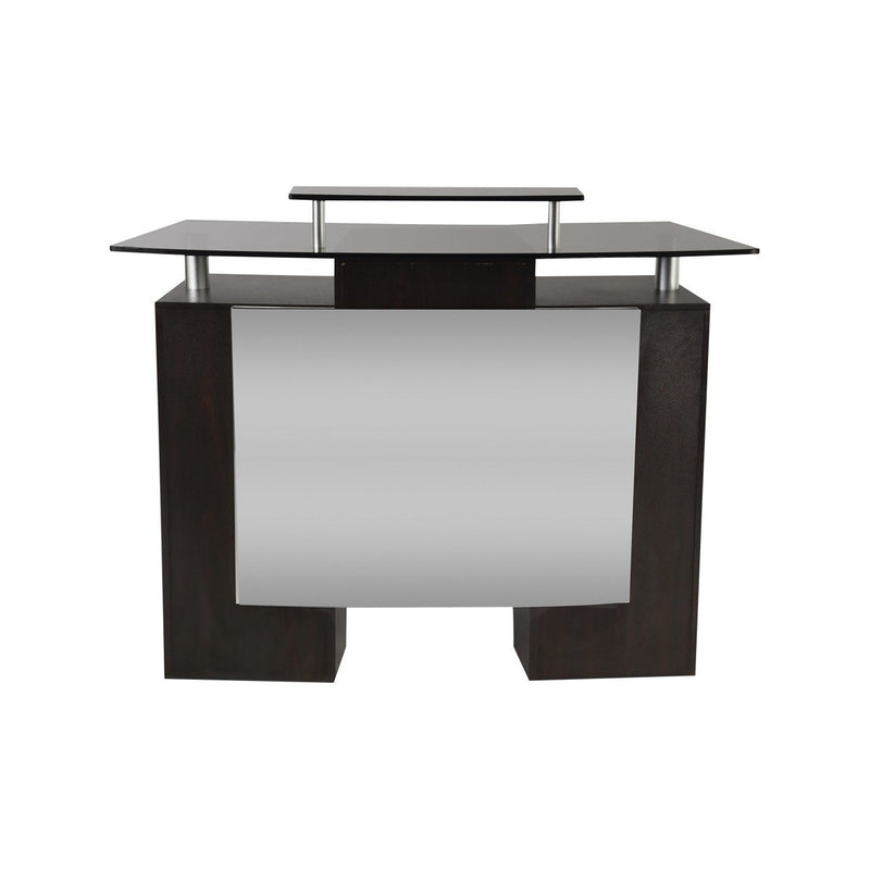 GLASS TOP RECEPTION DESK Walnut J&A USA - Reception Desks