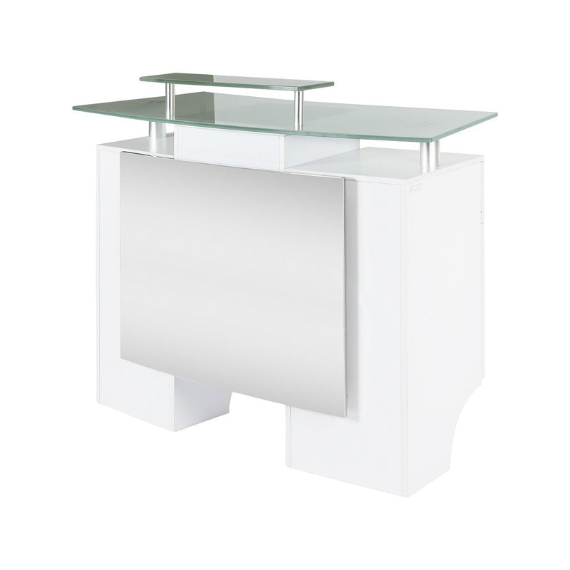 GLASS TOP RECEPTION DESK White J&A USA - Reception Desks