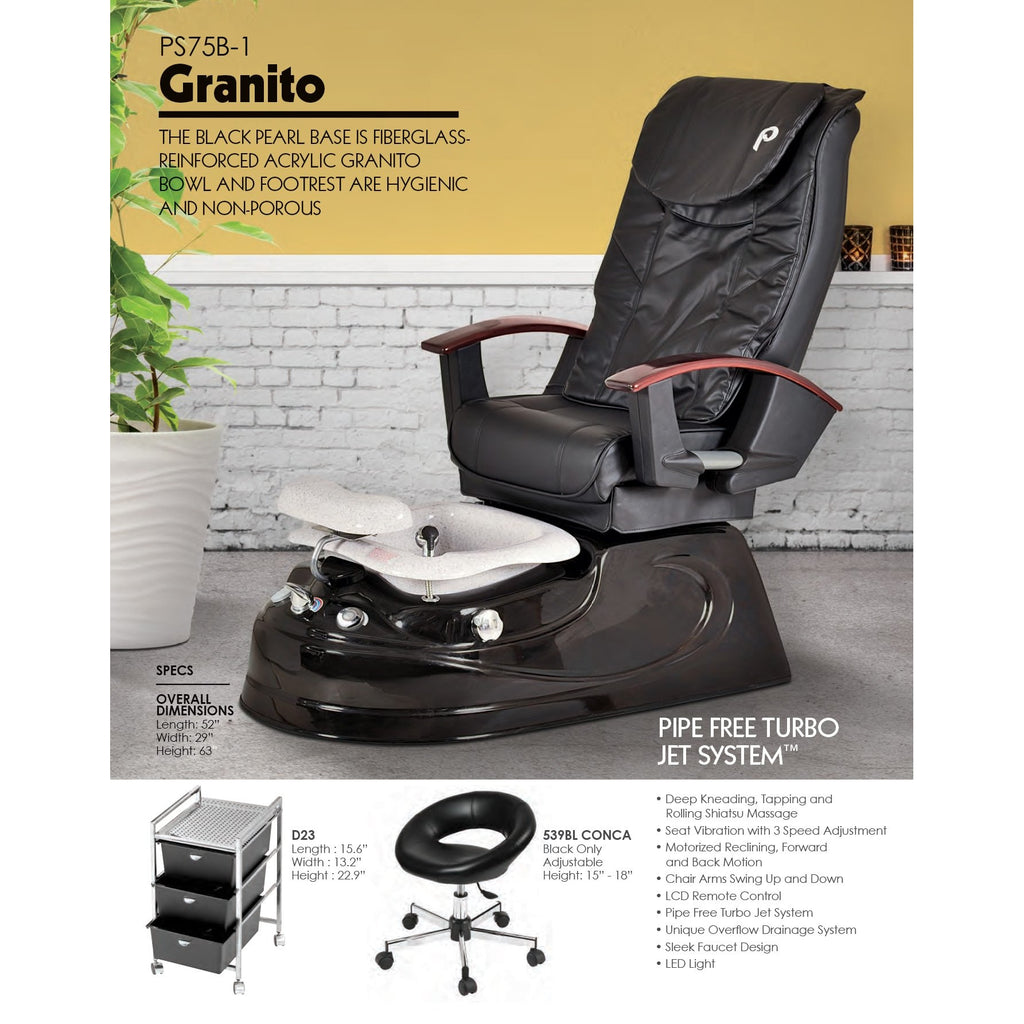 Granito Pipeless Pedicure Spa with Shiatsu Massage Pibbs - Pedicure Chairs