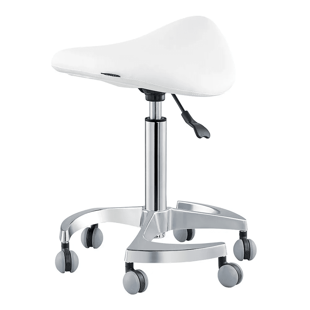 Harmony Saddle White Stool - Stools