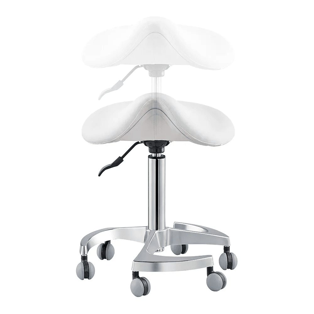Harmony Saddle White Stool - Stools