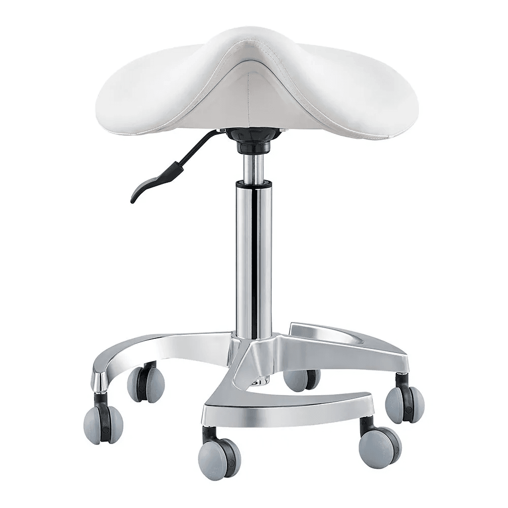 Harmony Saddle White Stool - Stools