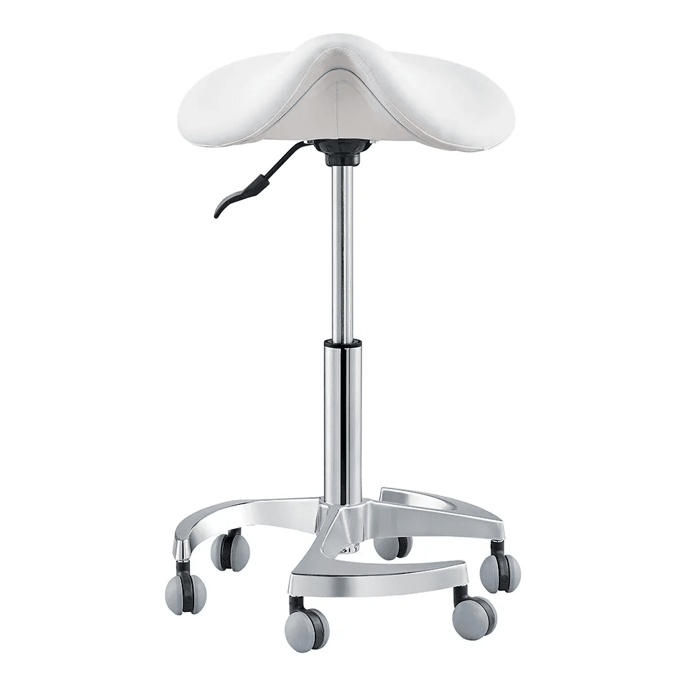 Harmony Saddle White Stool - Stools