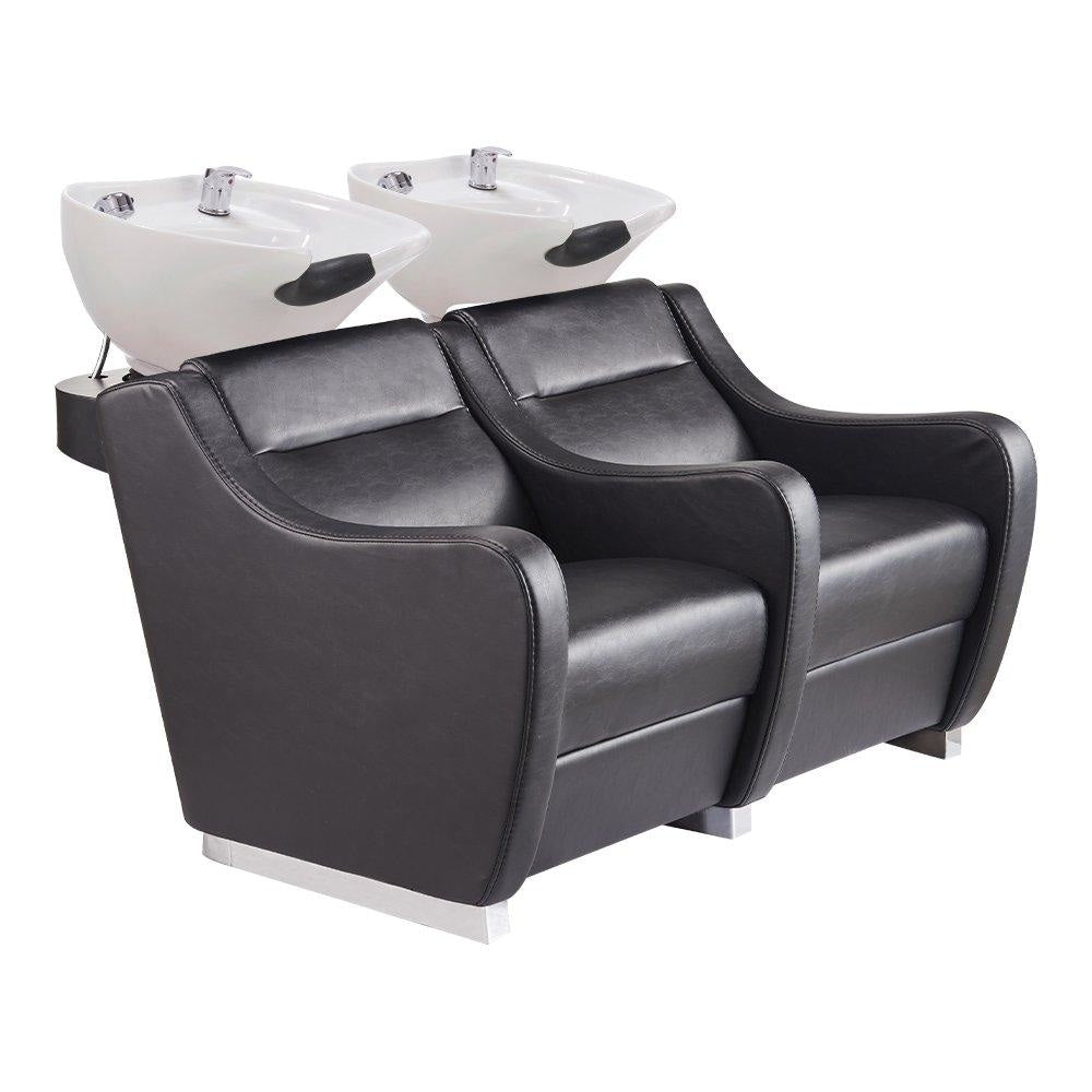 Majestic Shampoo Backwash Unit Double Seats Black DIR - Backwashes