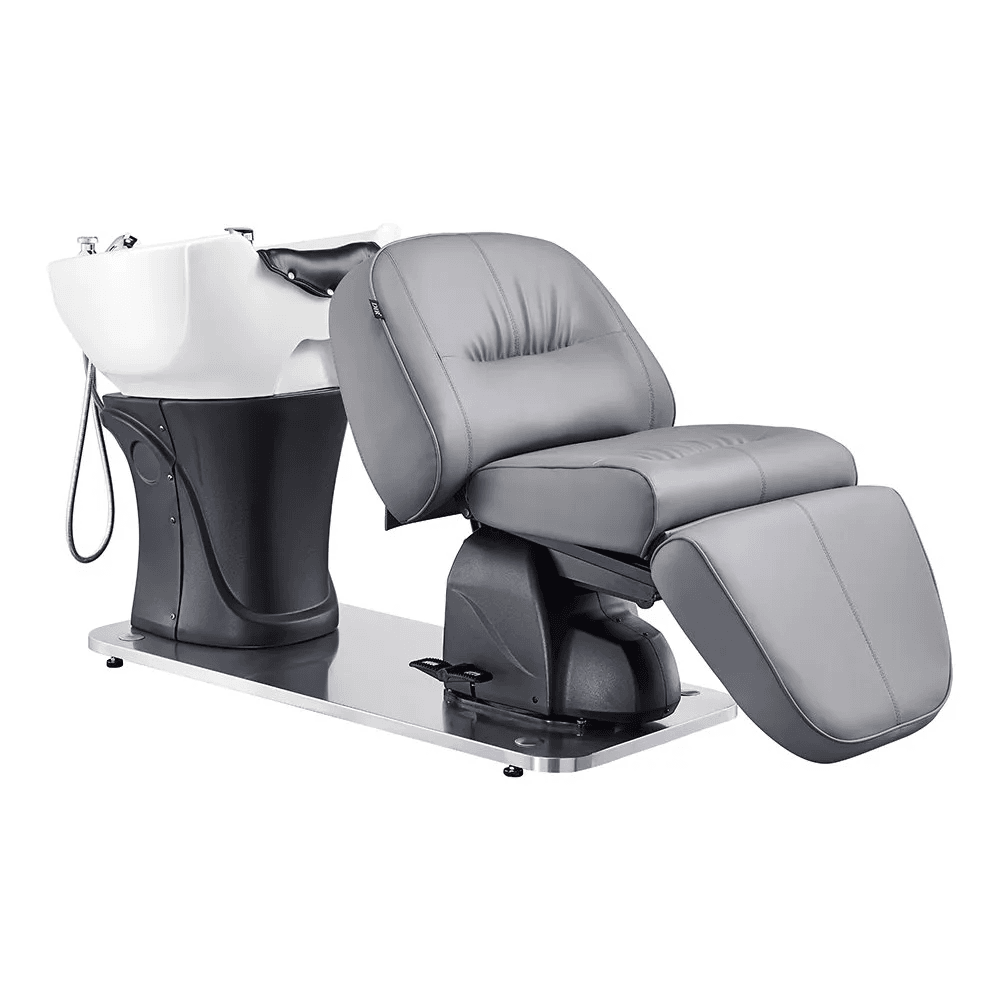 Maximus Full Recline Shampoo Grey Unit With Rotating Seat - Shampoo Stations