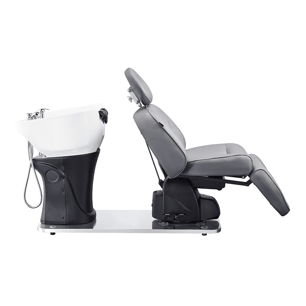 Maximus Full Recline Shampoo Grey Unit With Rotating Seat - Shampoo Stations