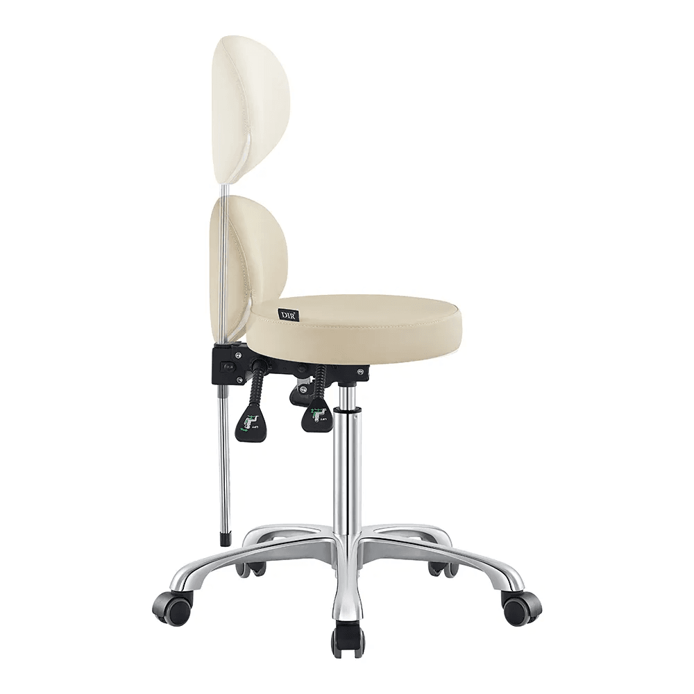 Polaris Rolling Beige Stool DIR - Stools