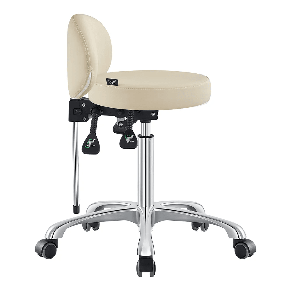 Polaris Rolling Beige Stool DIR - Stools
