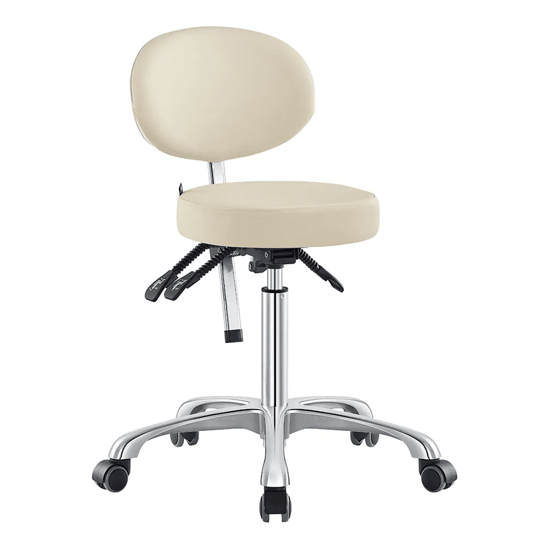 Polaris Rolling Beige Stool DIR - Stools