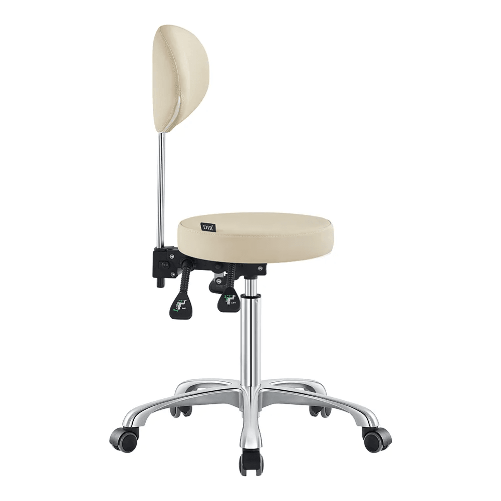 Polaris Rolling Beige Stool DIR - Stools