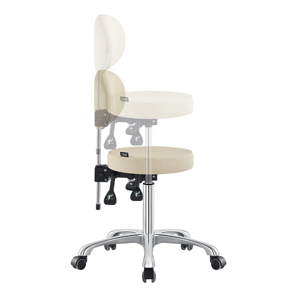 Polaris Rolling Beige Stool DIR - Stools