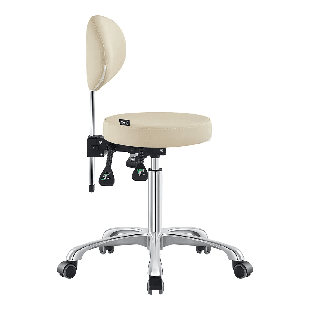 Polaris Rolling Beige Stool DIR - Stools