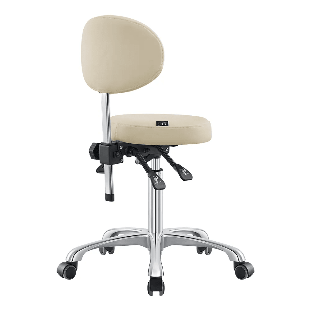 Polaris Rolling Beige Stool DIR - Stools