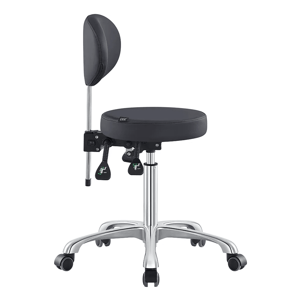 Polaris Rolling Black Stool DIR - Stools