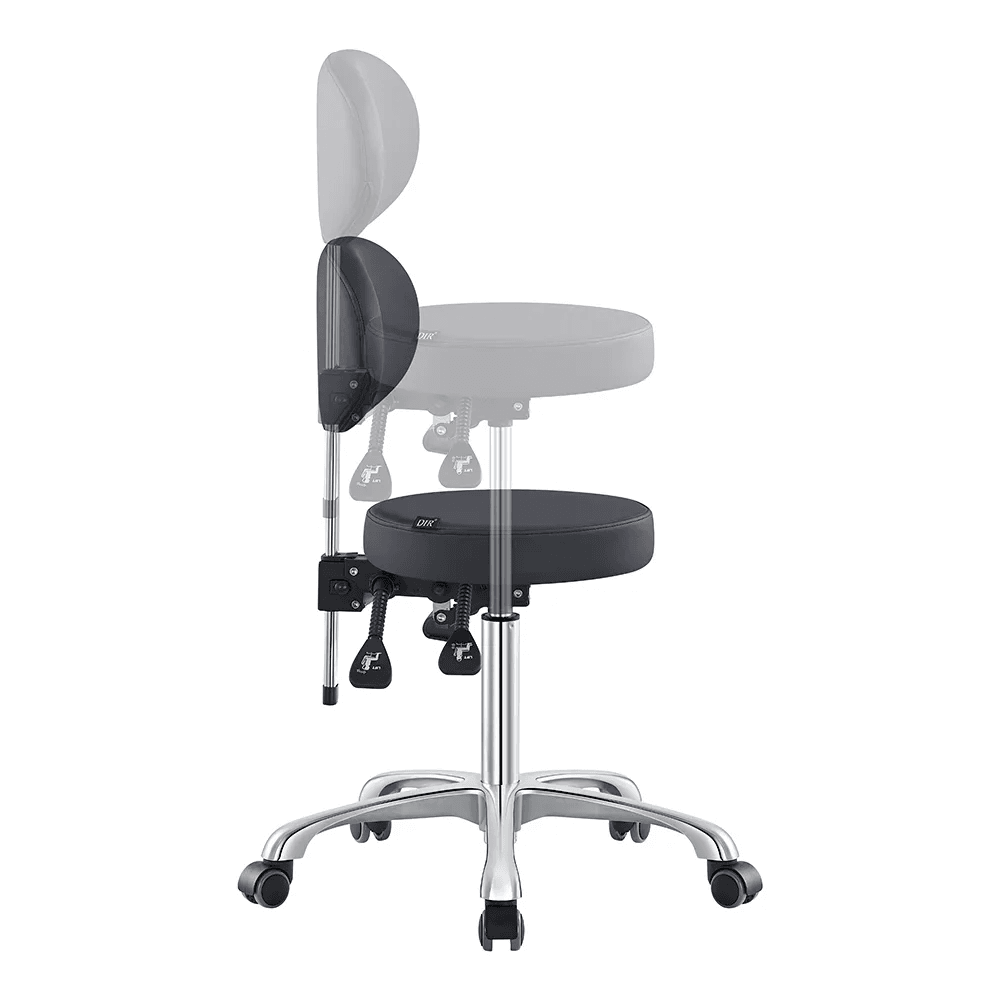 Polaris Rolling Black Stool DIR - Stools