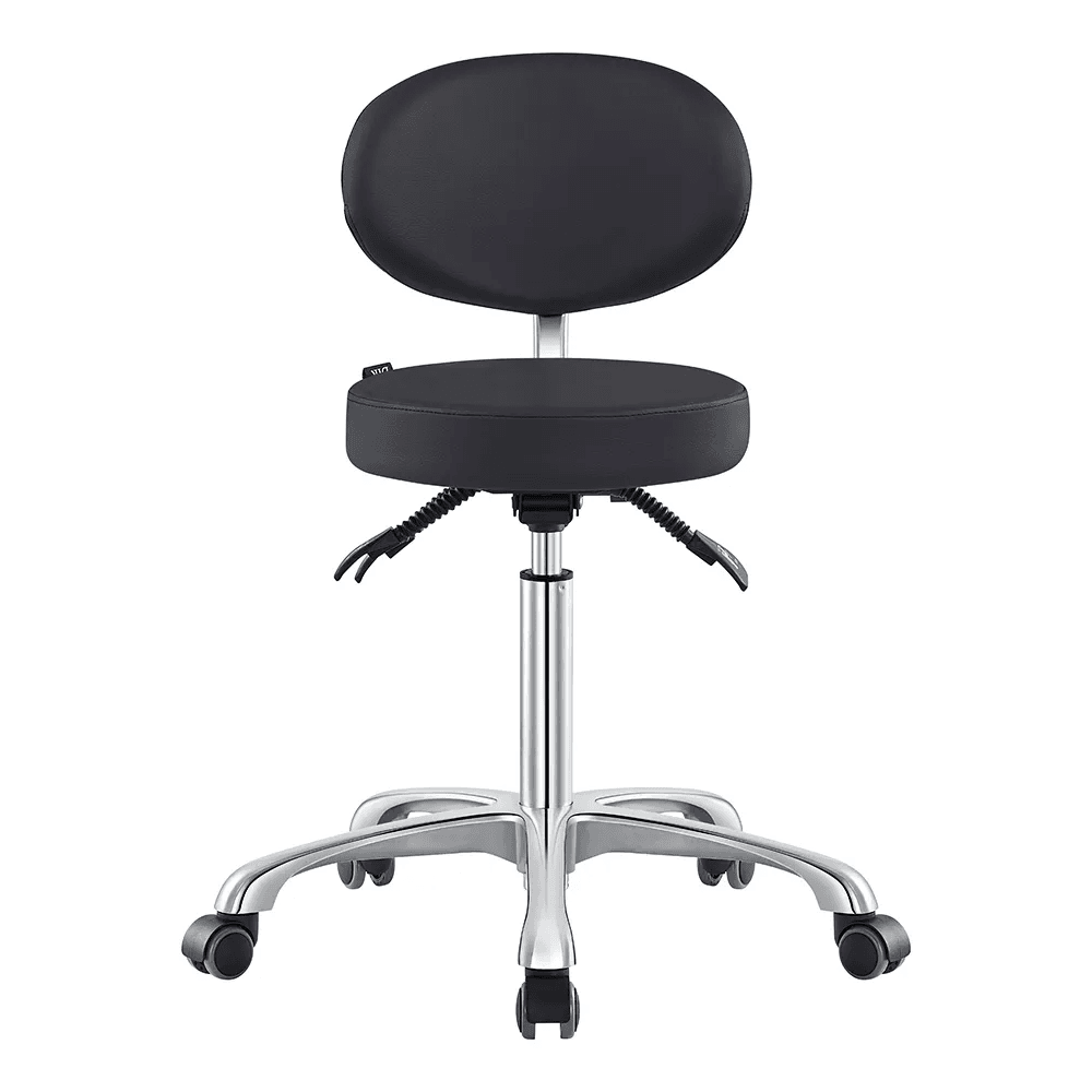 Polaris Rolling Black Stool DIR - Stools