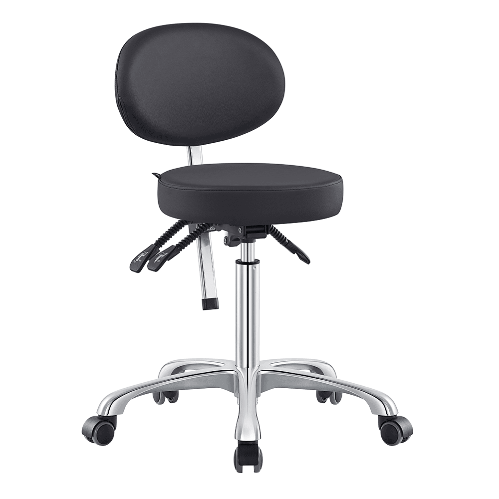Polaris Rolling Black Stool DIR - Stools