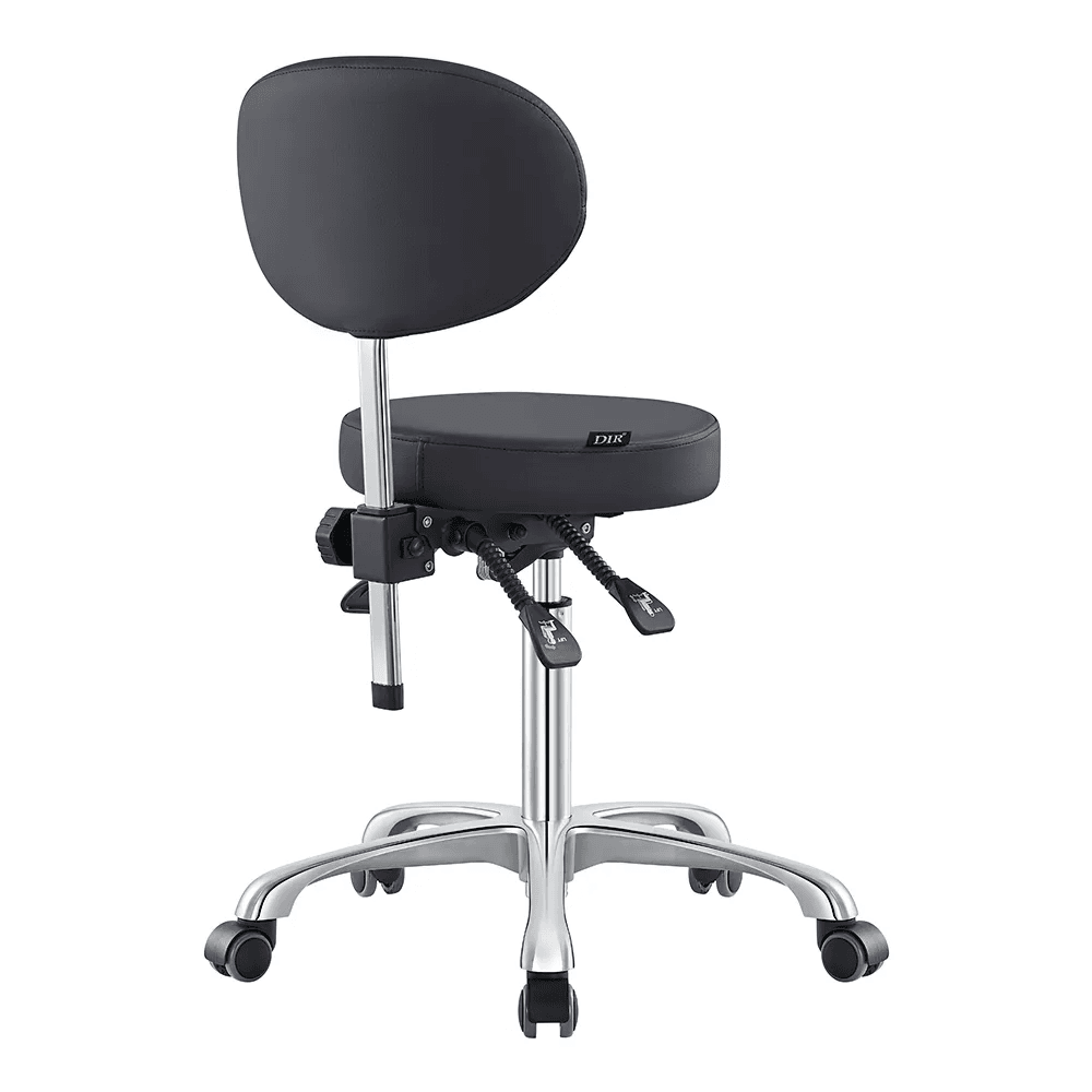 Polaris Rolling Black Stool DIR - Stools
