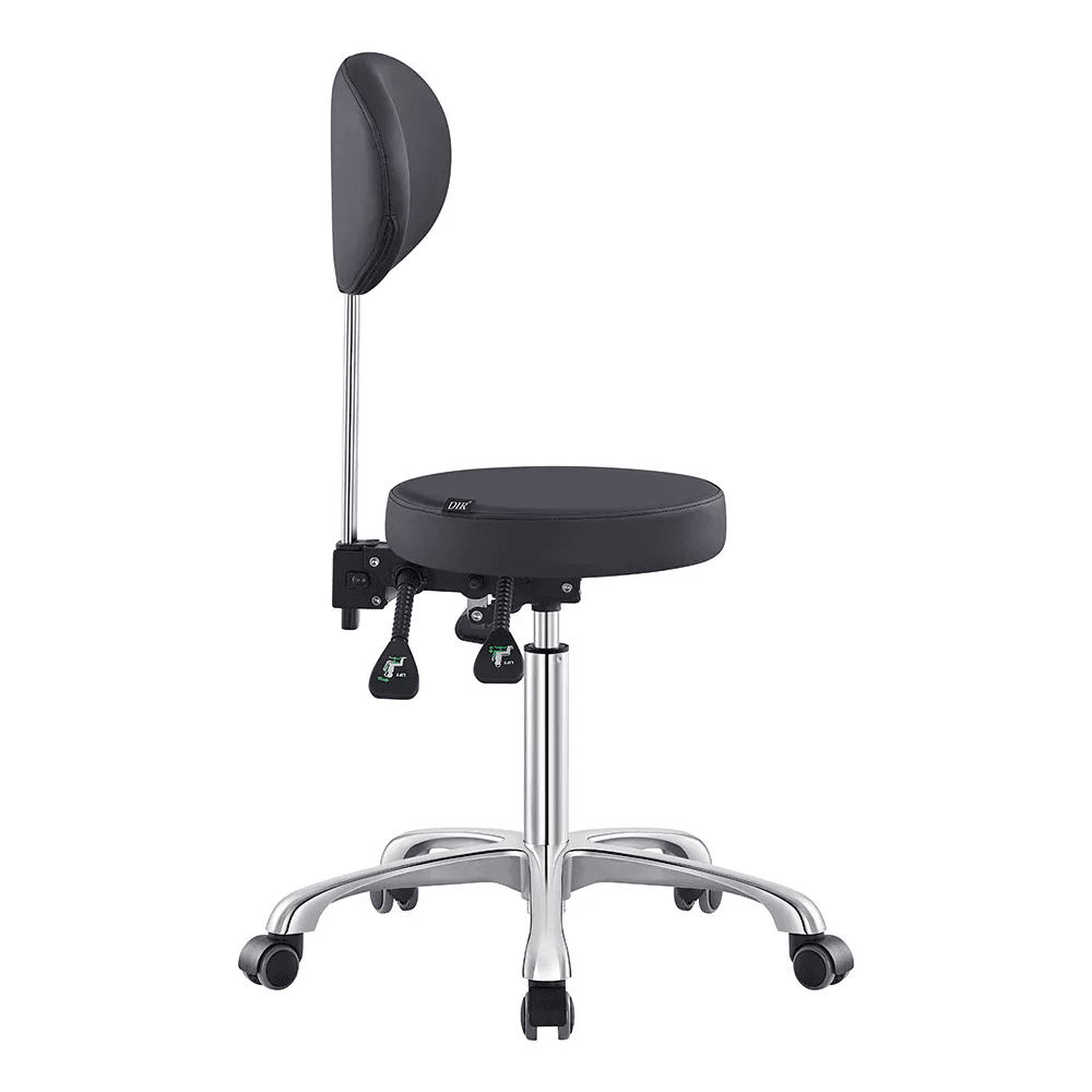 Polaris Rolling Black Stool DIR - Stools