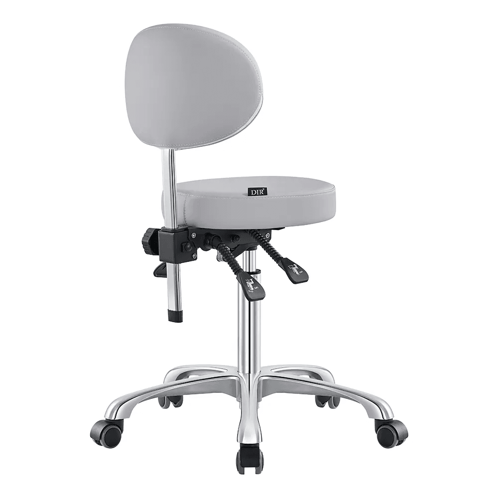 Polaris Rolling Light Grey Stool DIR - Stools
