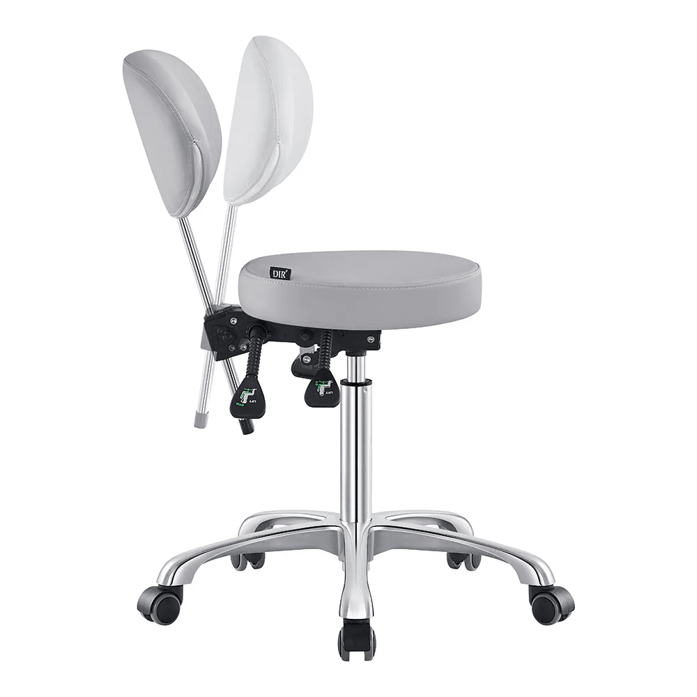 Polaris Rolling Light Grey Stool DIR - Stools