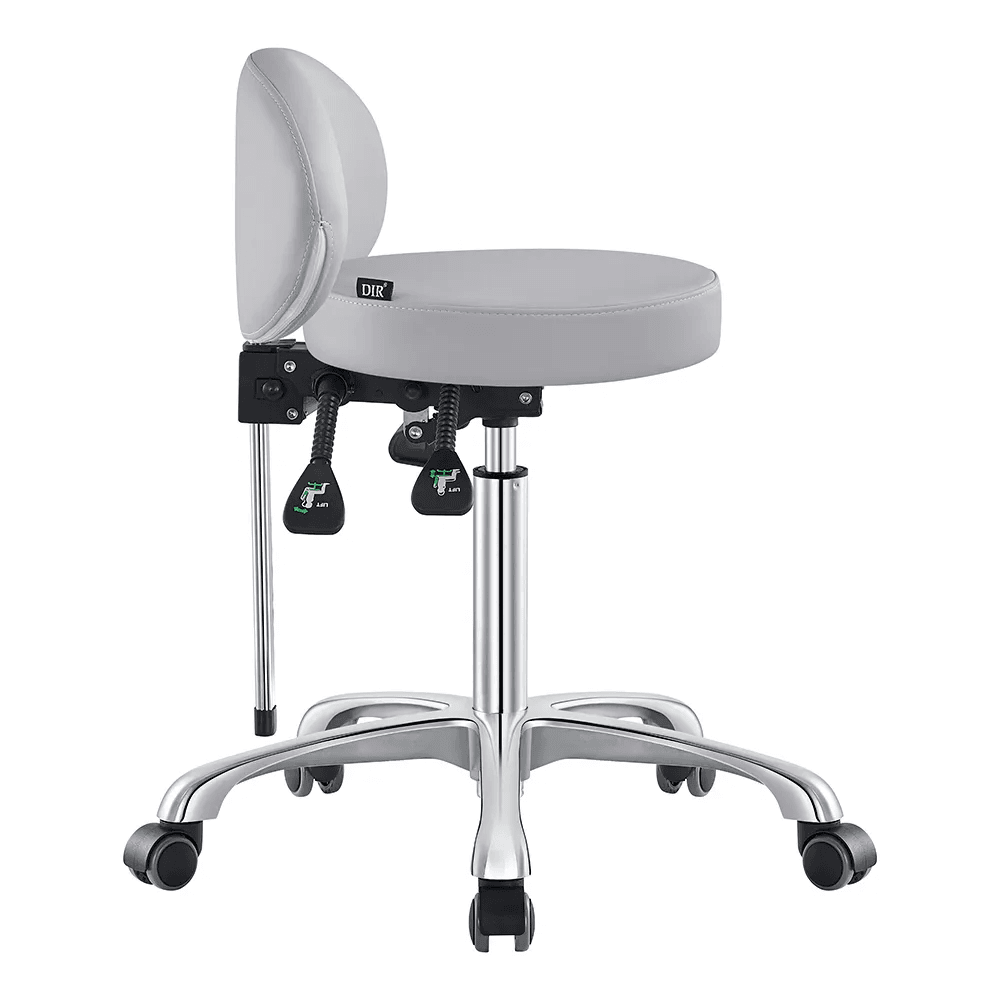 Polaris Rolling Light Grey Stool DIR - Stools