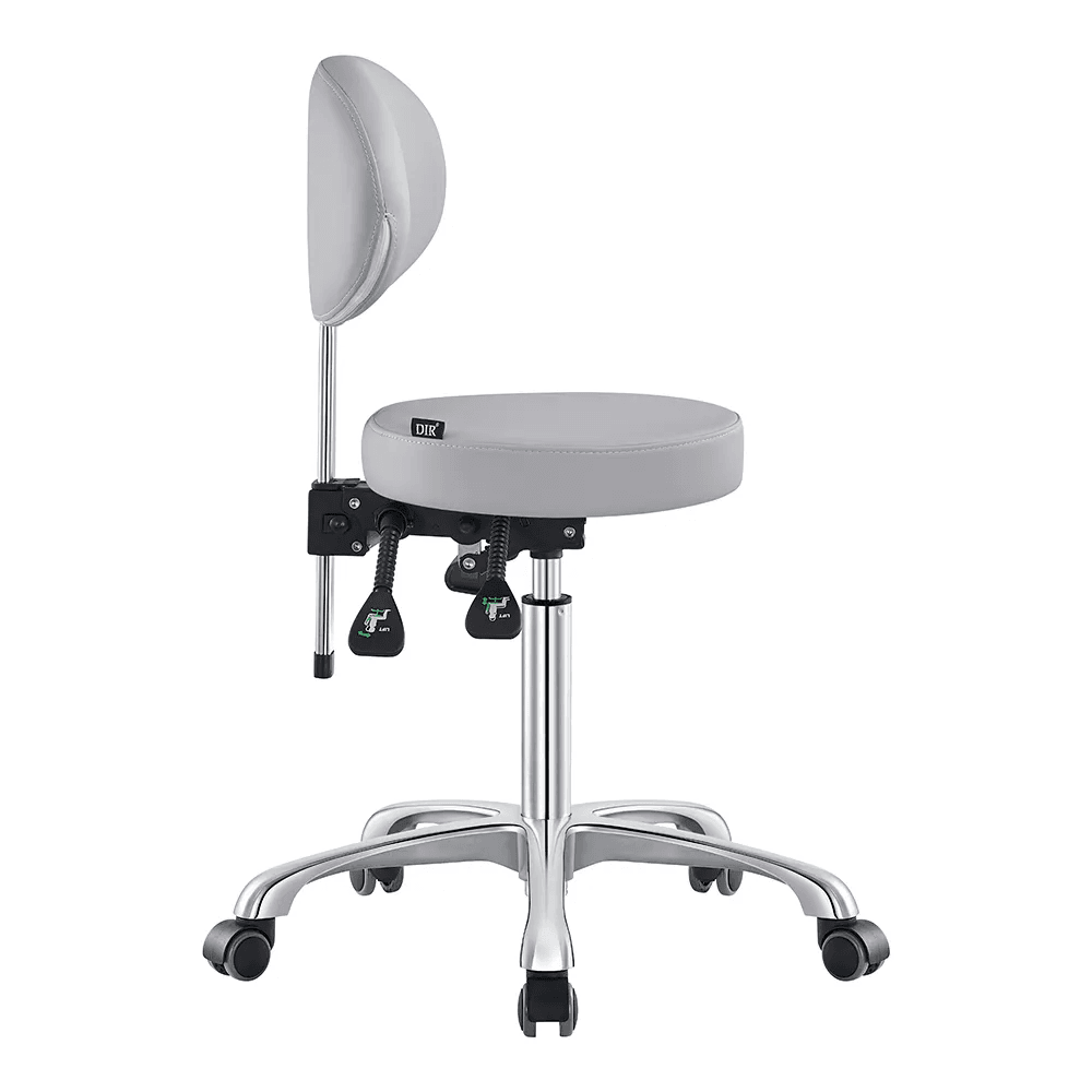 Polaris Rolling Light Grey Stool DIR - Stools