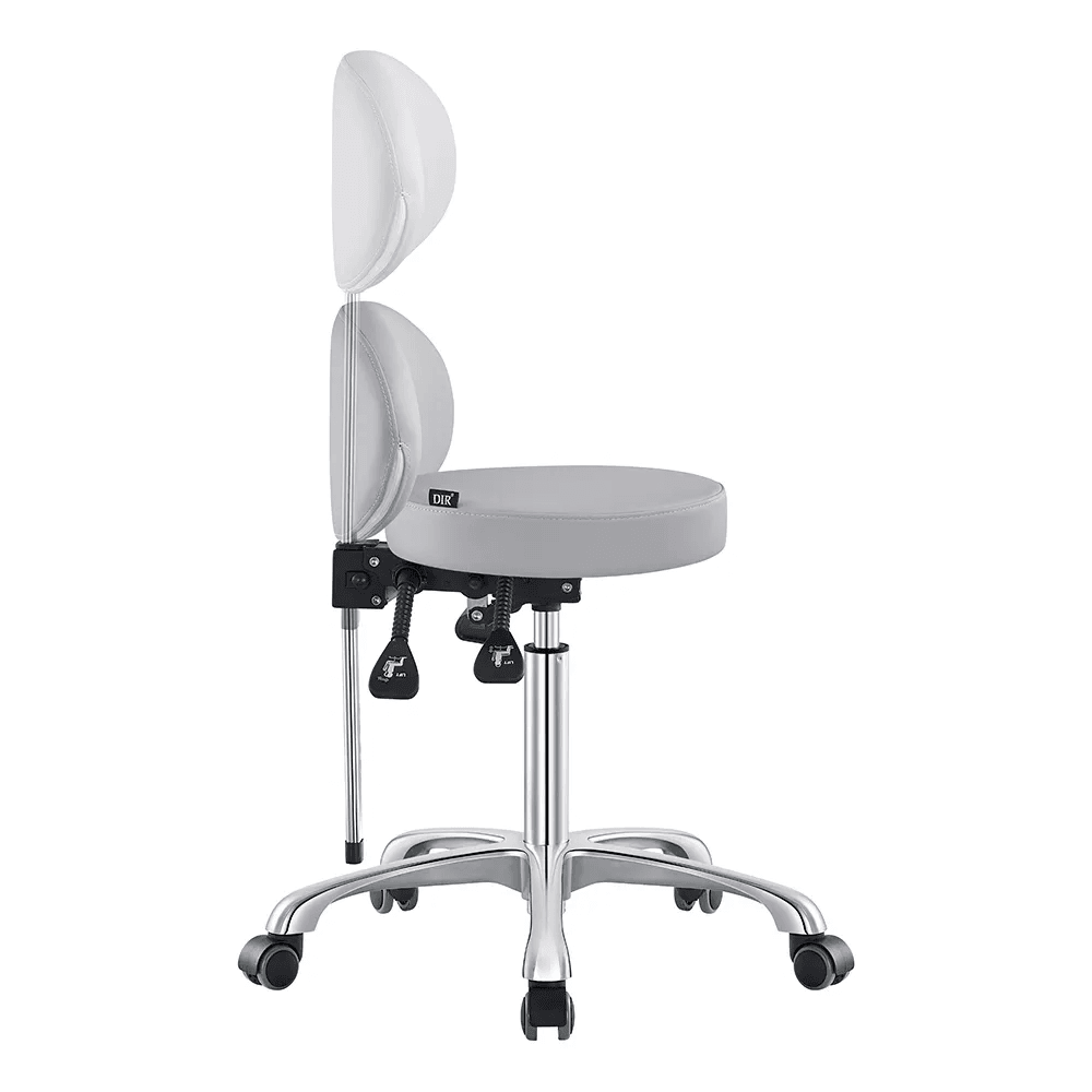 Polaris Rolling Light Grey Stool DIR - Stools
