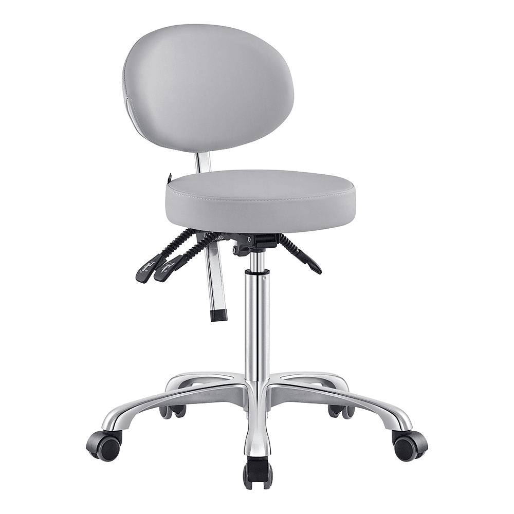 Polaris Rolling Light Grey Stool DIR - Stools