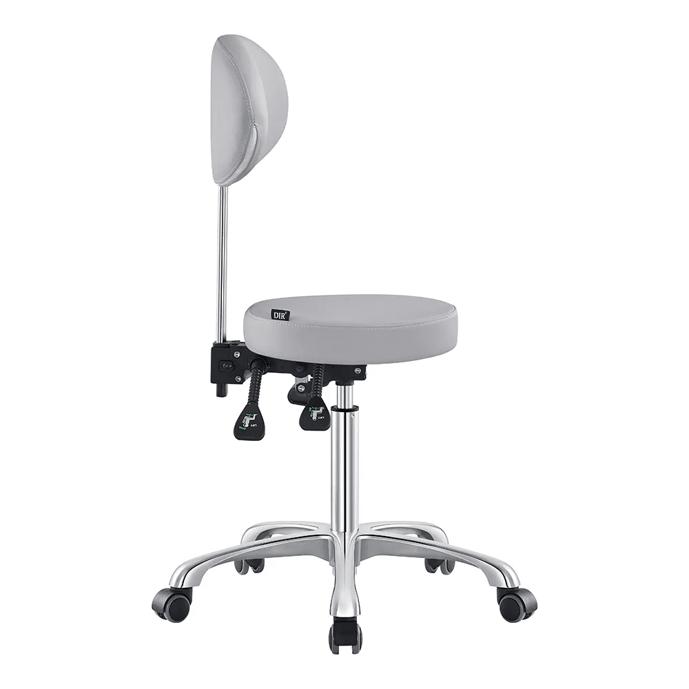Polaris Rolling Light Grey Stool DIR - Stools