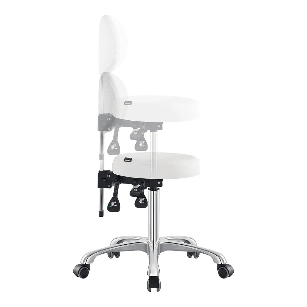Polaris Rolling White Stool DIR - Stools