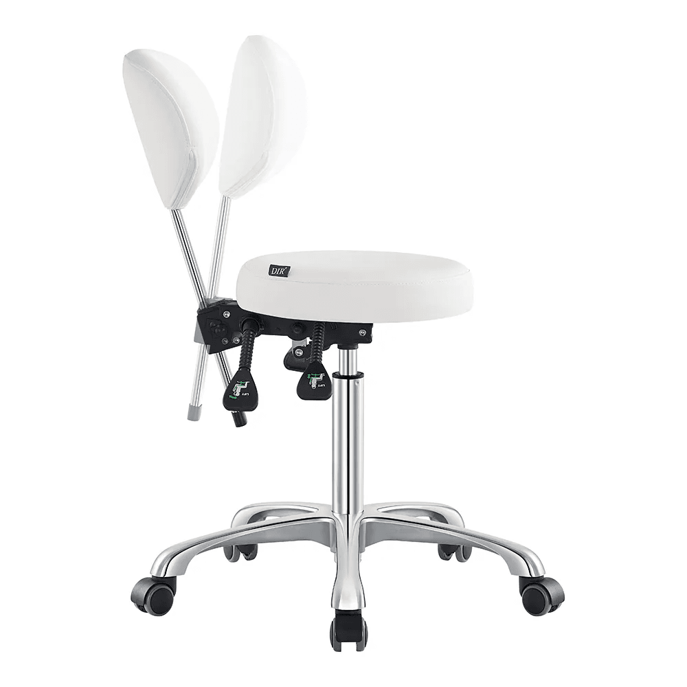 Polaris Rolling White Stool DIR - Stools