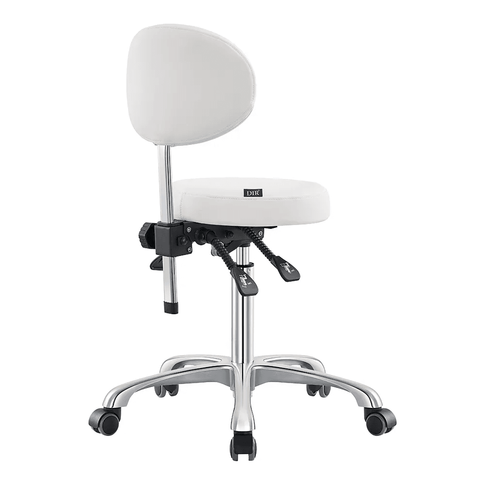 Polaris Rolling White Stool DIR - Stools