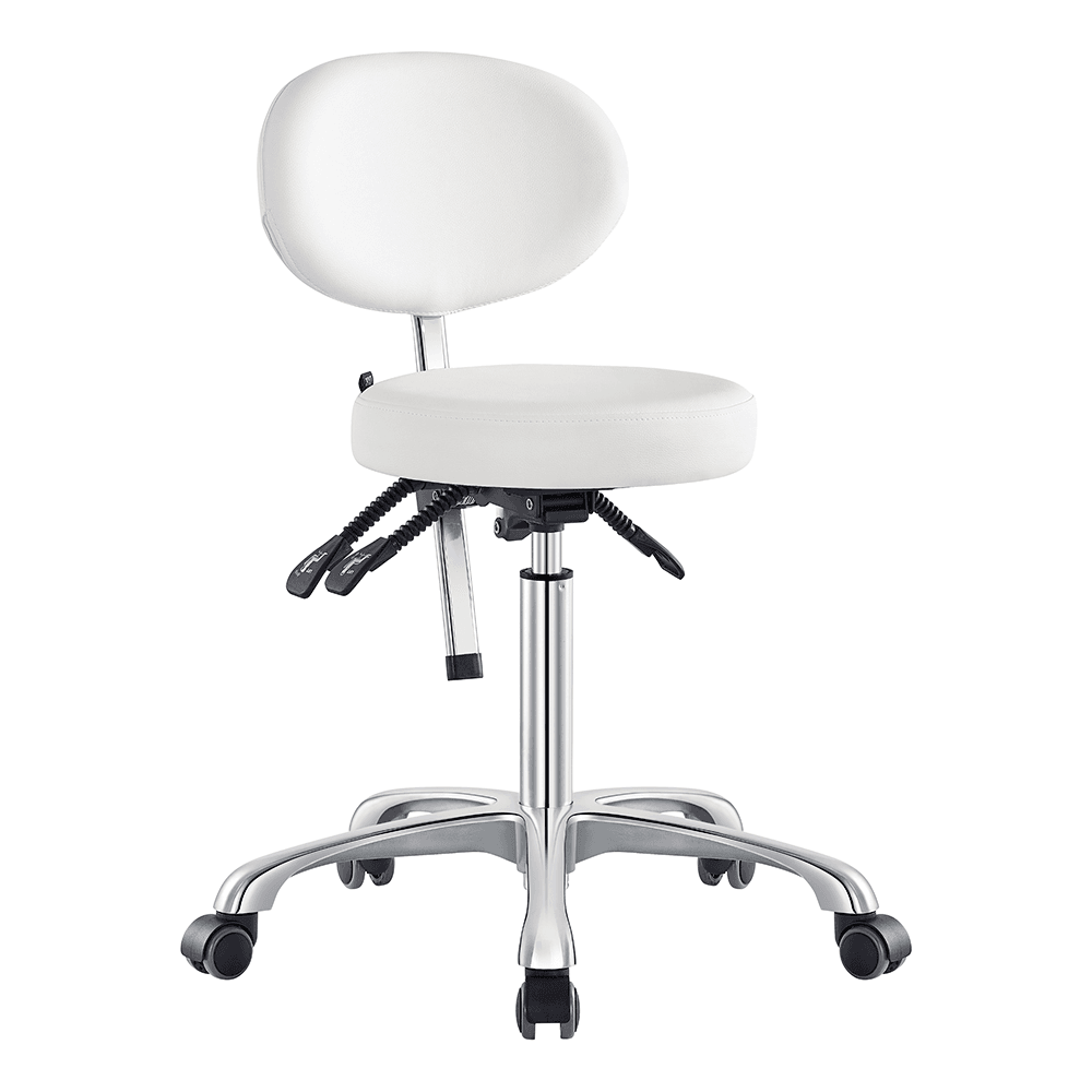 Polaris Rolling White Stool DIR - Stools