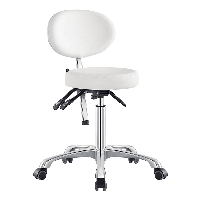 Polaris Rolling White Stool DIR - Stools
