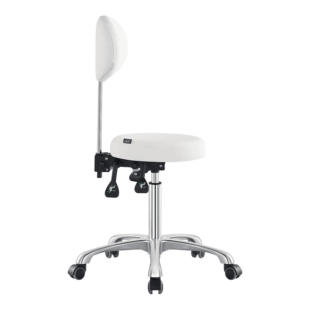 Polaris Rolling White Stool DIR - Stools
