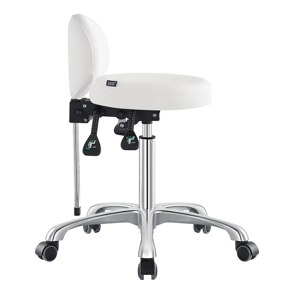 Polaris Rolling White Stool DIR - Stools