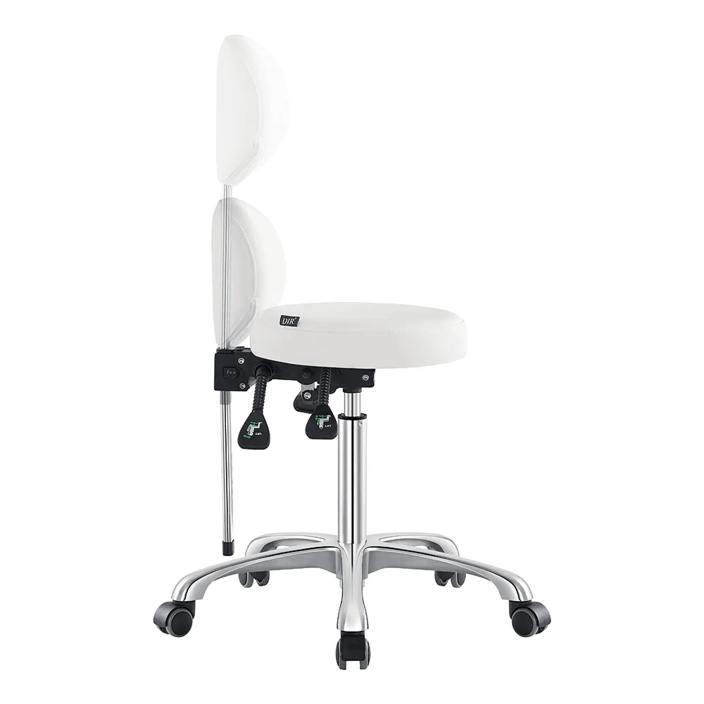 Polaris Rolling White Stool DIR - Stools