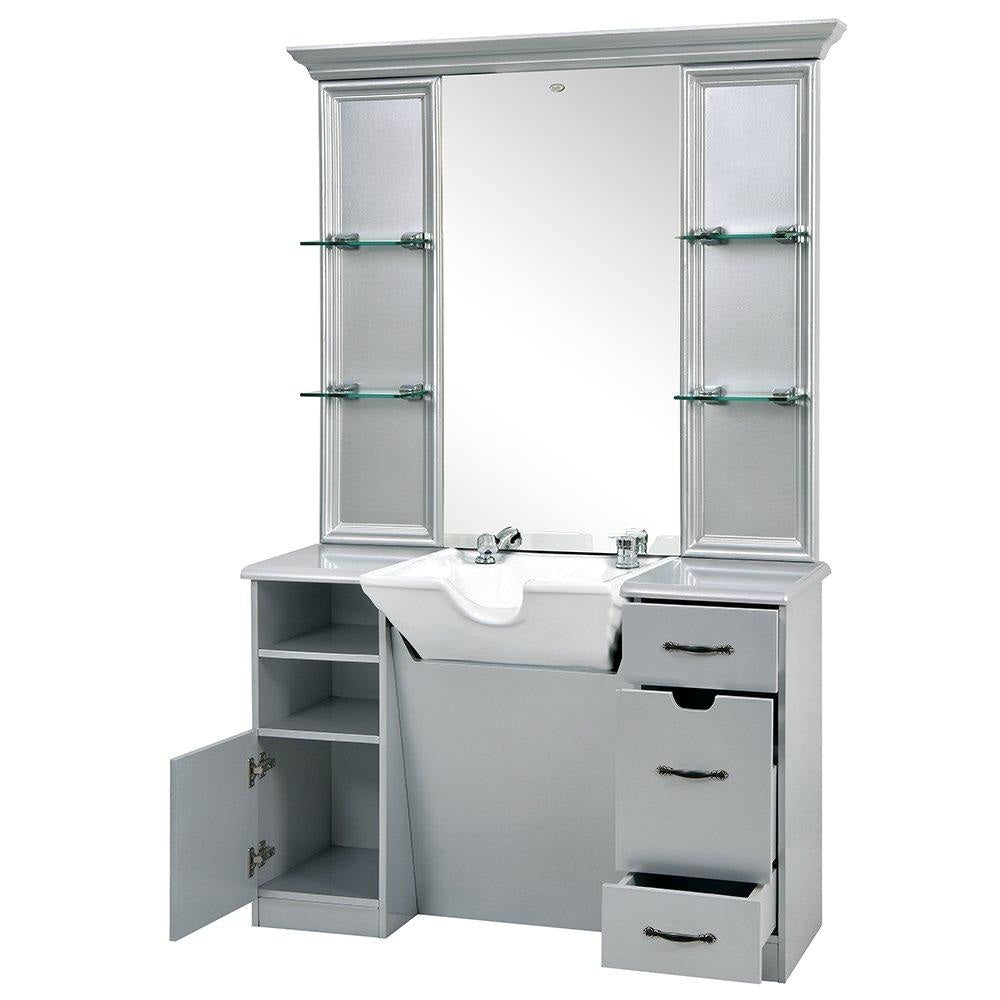 Taylor Barber Station With Sink Silver - Barber Station