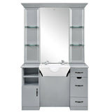 Taylor Barber Station With Sink Silver DIR