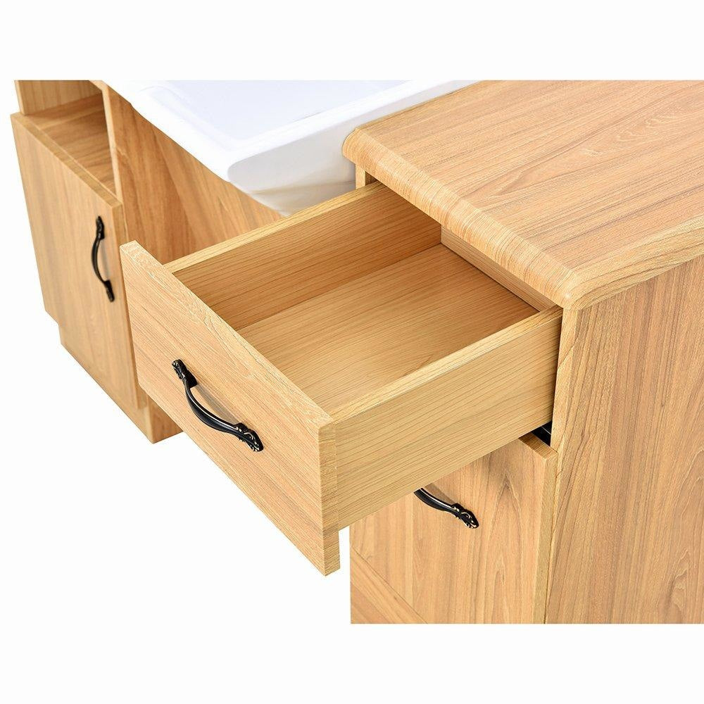 Taylor Barber Station With Sink Walnut - Barber Station