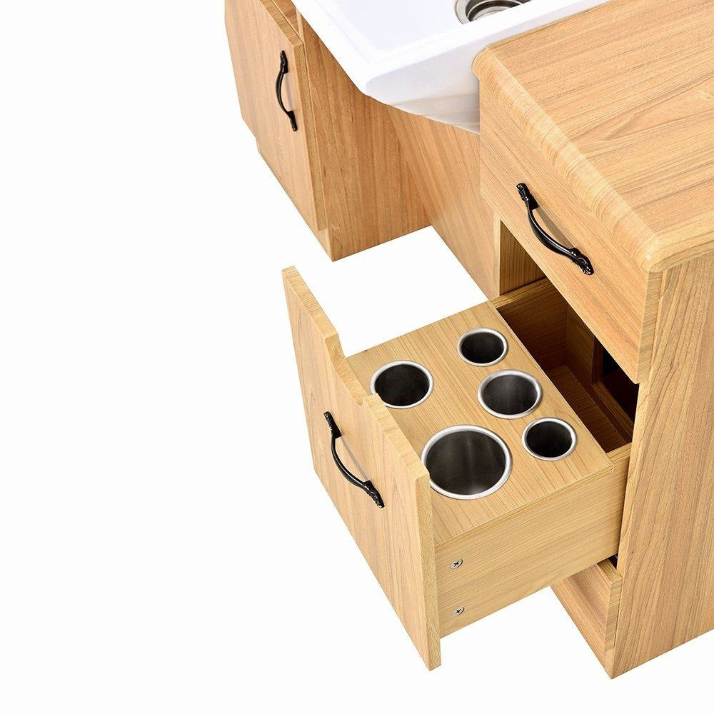 Taylor Barber Station With Sink Walnut - Barber Station