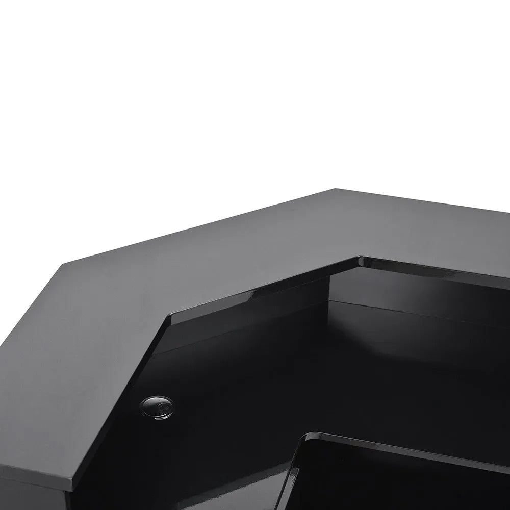 Valencia Reception Desk - Center Meteor Black DIR - Reception Desks