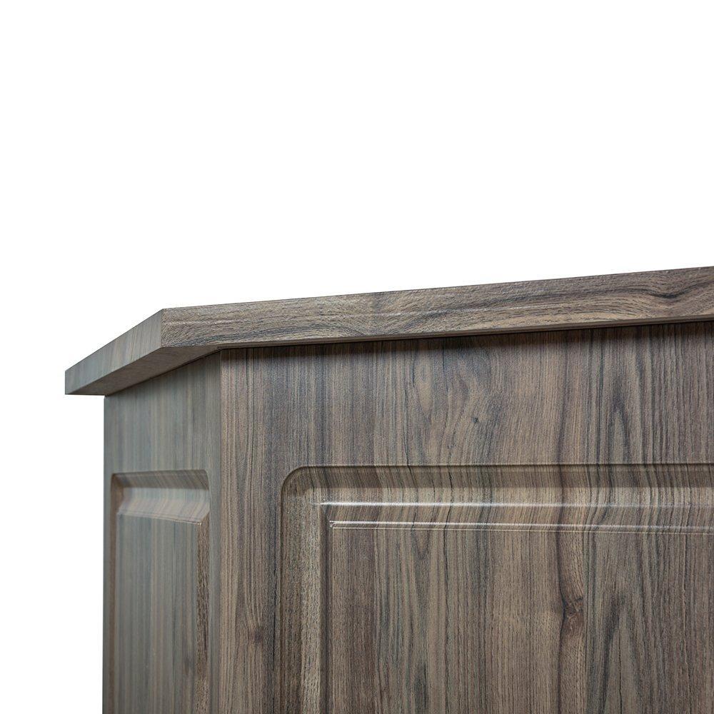 Valencia Reception Desk - Center Rustic Teak - Reception Desks