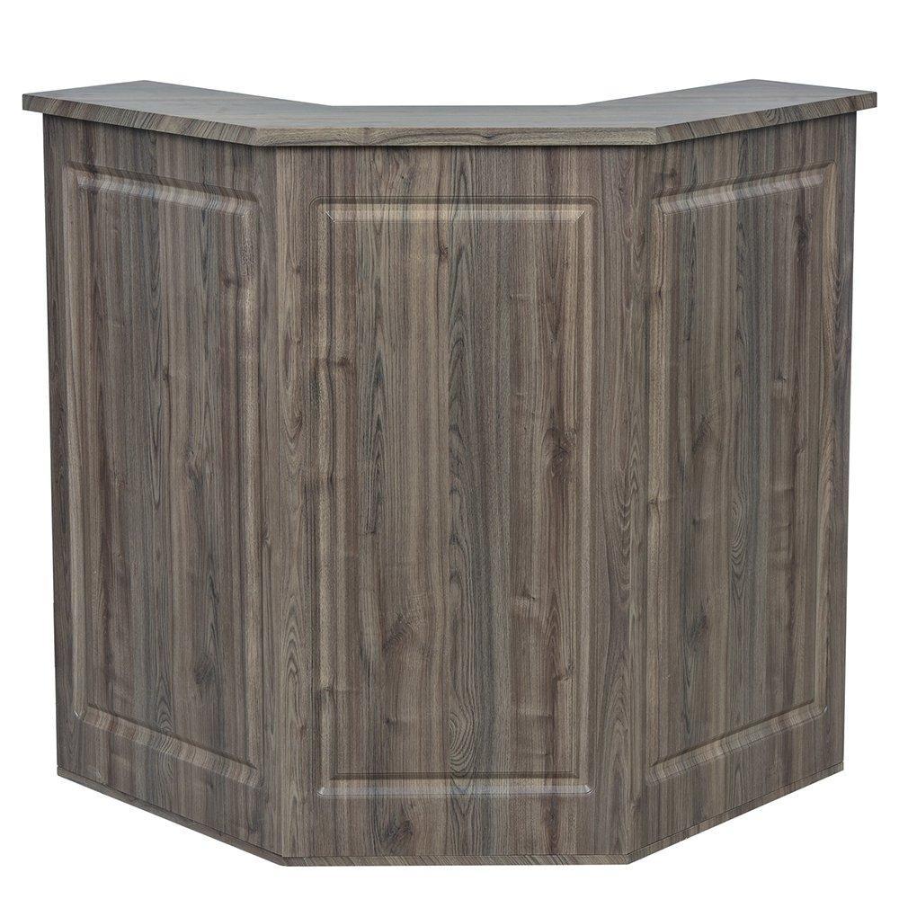 Valencia Reception Desk - Center Rustic Teak - Reception Desks