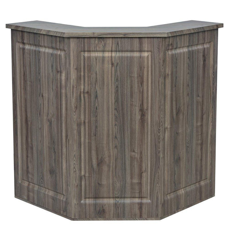 Valencia Reception Desk - Center Rustic Teak - Reception Desks