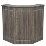 Valencia LED Reception Desk- Center Rustic Teak DIR