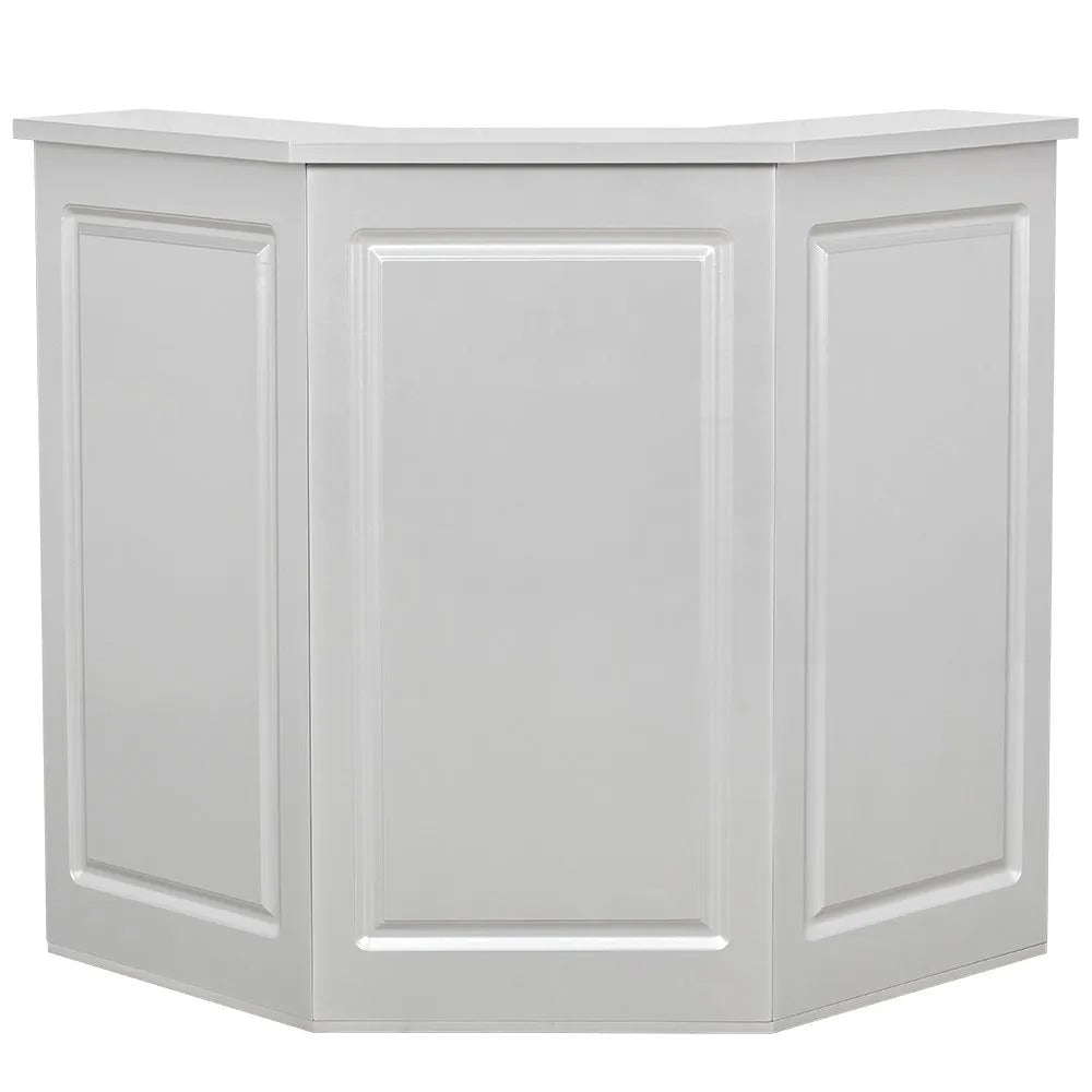 Valencia Reception Desk - Center Silver DIR - Reception Desks