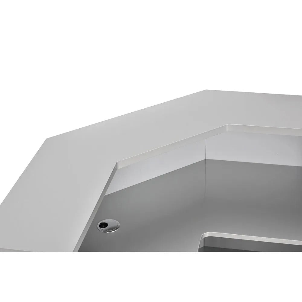 Valencia Reception Desk - Center Silver DIR - Reception Desks